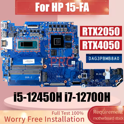 DAG3PBMB8A0 For HP 15-FA Notebook Mainboard i5-12450H I7-12700H RTX2050 2G RTX4050 3G N61953-601 N93