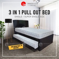 3 IN 1 SINGLE / SUPER SINGLE BED FRAME PULL OUT BED WITH MATTRESS BUNDLES