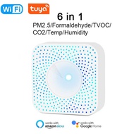 ZigBee Tuya Wifi Smart Air Quality Monitor 6 in 1 2.5/Formaldehyde/VOC/CO2/Temperature/Humidity