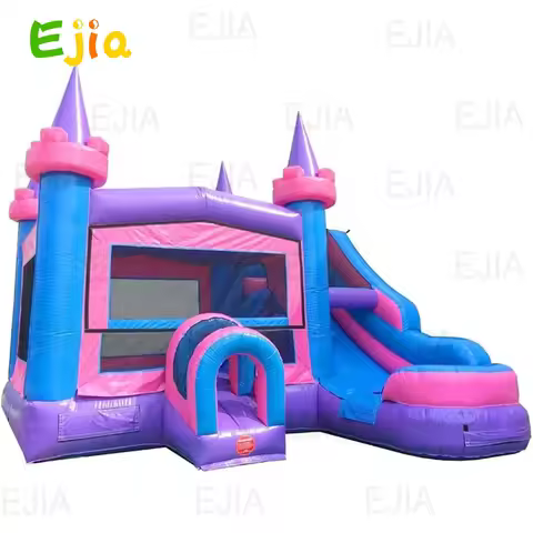5.8m Inflatable Jungle Bounce House & Slide – Commercial Grade Pink Combo Bouncy Castle for Kids Ult