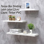 KAYU (PVC Layer-12cm Width) Decorative Wall Shelf/Wooden Shelf Wall Shelf/Floating Shelf Without Wall Drill