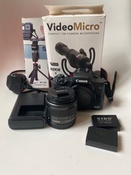 Eos M50 連Kit 15-45mm Canon 32mm f1.4 11-22mm 餅鏡 全部95%New