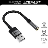ACEFAST J13 USB-A to 3.5mm Hi-Fi Audio Adapter, DAC Audio Adapter Supports Mic, High Fidelity Sound
