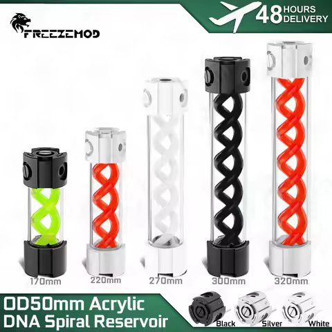 FREEZEMOD DNA Spiral Reservoir OD50MM Acrylic 170mm/220mm/270mm/300mm/320mm Water Cooling Tank G1/4'
