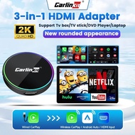 CarlinKit MINI HD2CP Pro Wireless CarPlay AI Box Android Auto TV Box 2025 New 2K HD HDMI Input Dongl