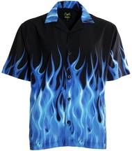 Benny's Blue Flames Bowling Shirt