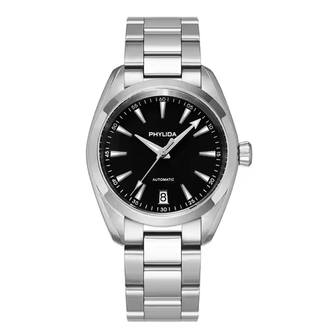 PHYLIDA 38mm Matte Black AQUA AT150 Men's Automatic Watch Mechanical Wristwatch BGW9 Dial NH35A Move