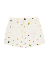 KLOSET Kloset Small Flowers Embroidered Shorts With Pockets  (RS23-P001) กางเกงผ้าปัก กางเกงขาสั้น กางเกงยีนขาสั้น