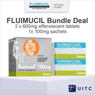 Fluimucil 600mg Eff. Tablets 10's x 2 + 100mg sachets 30's - For phlegm relief