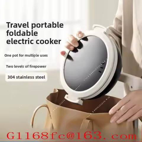 Portable Electric Cooking Pot, Foldable Multi Cooker Rice Cooker Hot Pot for Travel Dorm