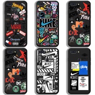 Case OPPO R9 R9S R11 R11S R15 R17 Pro R7 Plus Phone Case Trendy Creativity Brand and tag Straight Edge Shockproof Soft Silicone Cover