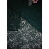 Kain Lace emerald green hijau pekat premium sesuai kebaya kurung moden songket