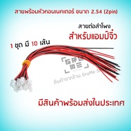 รับ3/10 สายพร้อมหัวคอนเนคเตอร์ 2.54 2 pin สายต่อลำโพง สำหรับแอมป์จิ๋ว ชุด 10 เส้น สายดำแดง พร้อมหัวต