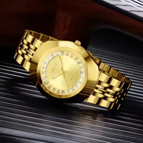 KKY2024 New Gold Quartz Watch Men's and Women's Watch Gold All Steel Watch Fashionable and Beautiful