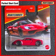 Matchbox Porsche 918 Spyder Red Short Card Matchbox Red Porsche 918 Spider Merah Matchbox Porsche 91