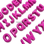 3D Big Letter Alphabet Beads in hot pink