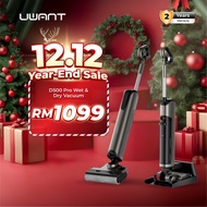 Uwant D500 Pro Wet Dry Vacuum | 180° Ultra Lie-Flat, Tri-Edge Brush, IPX6 Roller, Sterilization Wate