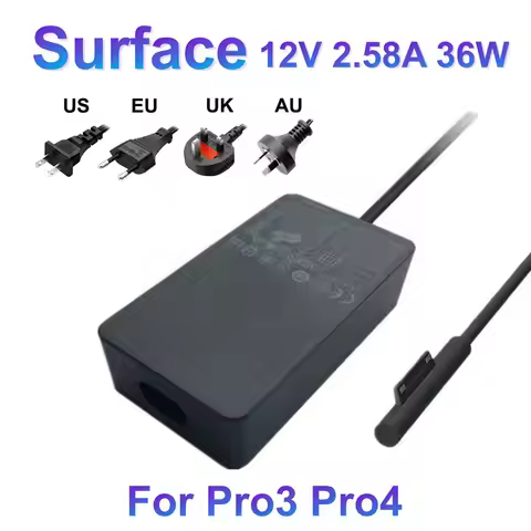 12V 2.58A For Microsoft Surface Pro3 Pro4 Power Adapter 1625 1724 1631 36W Charger 5V 1A