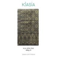 KLasia Basic Bunga Raya Samping Black Gold Silver - Kain Sampin Songket Dewasa Hitam Benang Emas Per