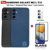 LAYAR SAMSUNG M23 Case SAMSUNG F23 Soft Case Sandstone FREE Tempered Glass Screen and Camera Lens