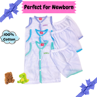 Baby Newborn Singlet Eyelet Playset Baju Baby Lubang-lubang Harian Baby