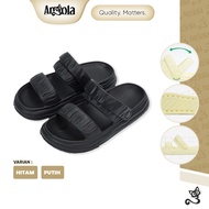 [CUCI GUDANG DISC 58%] Angola Sandal Slip-On Two Style H19 Sandal Cantik Korea Slipper Strap Comfy W