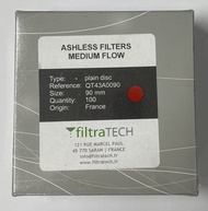 กระดาษกรอง Filter Paper (Medium filtration quantitative filter paper) QT43 Dia.90 mm. ; Filtratech France