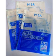 Astar/ Niso Clear Sheet Protectors Refill /A4 Size / 10pcs / 11 Hole Pocket/ Sheet Protectors/ Sheet