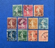 法國郵票 11枚常用郵票 1903-1930年