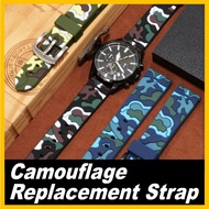 Camouflage Silicone Strap 18mm Quick Release Watch Band compatible for 70mai Saphir Watch Men and Wo