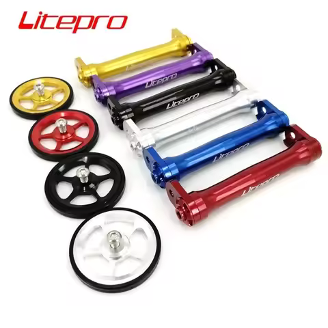 Litepro Easy Wheel For Brompton Rear Rack Easywheel Extension Bar Telescopic Rod Folding Bike Access