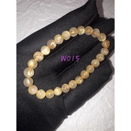 钛晶手串 7mm Gold Rutilated Quarts Bracelet