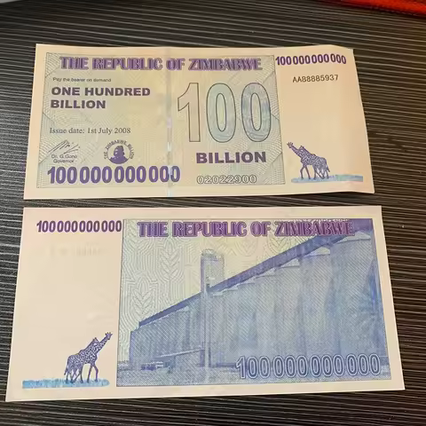 Zimbabwe 100 Billion Banknote One Hundred Billion Bank Note Bills Non-currency Art Paper (no real) C
