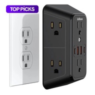 USB Wall Charger, Surge Protector, 6 Outlet Extender, Multi Plug Outlet with 4 USB Charging Ports 3-