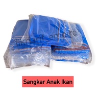 Jaring sangkar Biru bela anak Ikan /Complete Pukat asuhan anak ikan/Kolam Ikan/hapa net