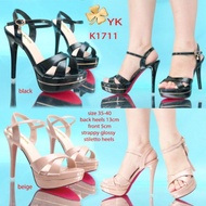 YKshoes 1711 heels 13cm strappy heels black beige heels hak stiletto