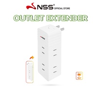 NSS 6 in 1 Outlet Extender Surge Protector Extension Adaptor Socket Outlet Power Spaced Outlet 9182