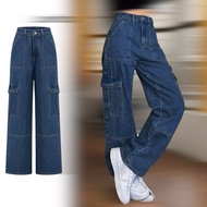 Ladies cargo 6pocket kain denim jeans