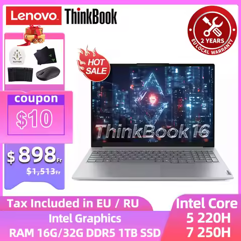ThinkBook 16 2025 Lenovo Laptop Core 5 220H /7 250H 16G/32G DDR5 1TB SSD Intel Graphics 16-inch 120H