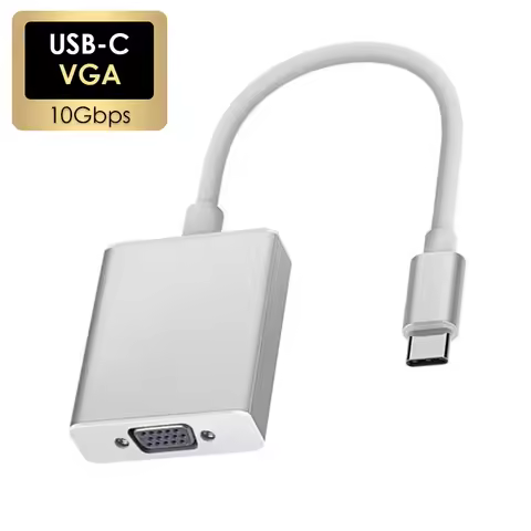 Full HD 1080P Type C USB to VGA 15Pin Cable Adapter USB-C 3.1 VGA 10Gbps Adaptor for MacBook Pro/Air