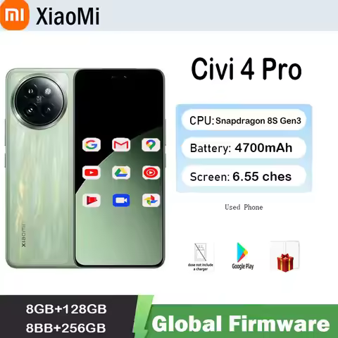 Snapdragon8S Gen3 Xiaomi Civi 4 Pro 5G Global firmware 2750x1236px 6.55 inch 4700mAh Xiaomi HyperOS 