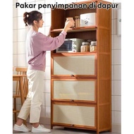 E-TIFE Bamboo cupboard / Kitchen cupboard / Multipurpose kitchen shelf / Shoe cupboard / Cabinet she