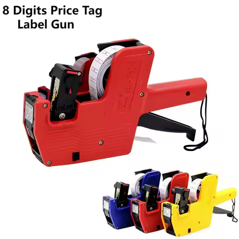 MX-5500 8 Digits Handheld Price Tag Gun Labeler Labeller Stickers Label Paper +1 Ink Roll Manual Pri