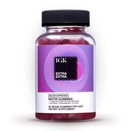 IGK Biotin Hair Gummies 10,000mcg Biotin (60 Count), Strawberry Flavored, Hair Growth Supplement Gum
