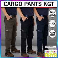 CARGO PANTS KGT (SELUAR POCKET TEPI) (SELUAR KERJA PANJANG) KAIN TEBAL