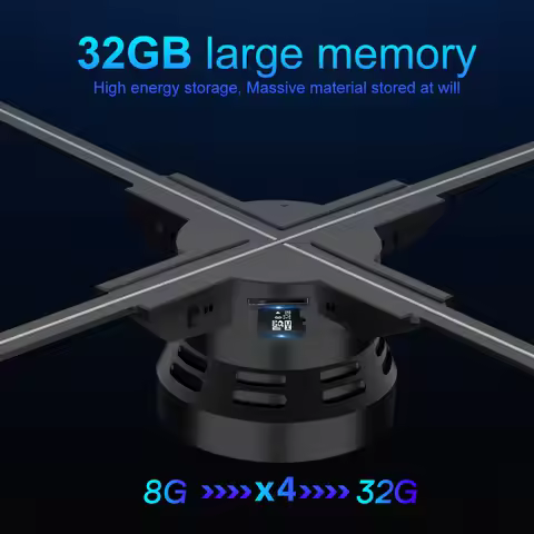 3D Hologram Projector Fan Remote Wifi Control 56-100cm Commercial Advertising Display Hologram Proje