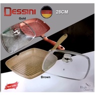 28cm Dessini Grill Pan With Glass Lid
