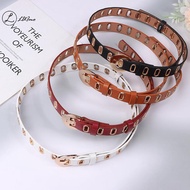 LUImo New Grunge Women Belt Adjustable Hole Grunge Punk Belts For Women Alloy Pin Bule PU Leather Be