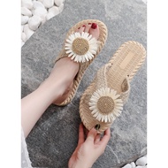 selipar selipar perempuan Cross Flat Bottom Travel Vacation Summer New Style Sandals