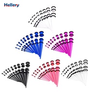 Hellery 18Pcs Gauges Kit Tapers and Plugs Acrylic Tunnels 14G-00G Ear Stretching Set for